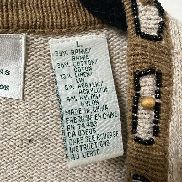 Vintage Design options 3D Zebra Cardigan Womens L Animal Print Beaded Fringe - Picture 3 of 10